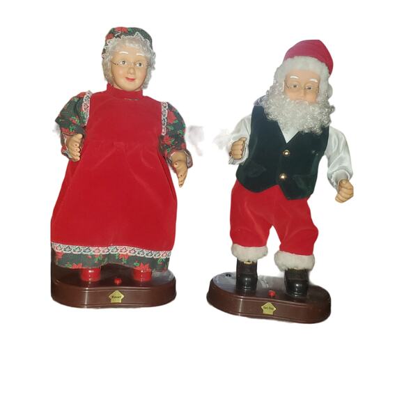 Dancing Claus couple Mr and Mrs Santa Claus by Gemmy - Picture 1 of 2